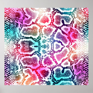 Colorful Snake Skin Texture Pattern. Poster