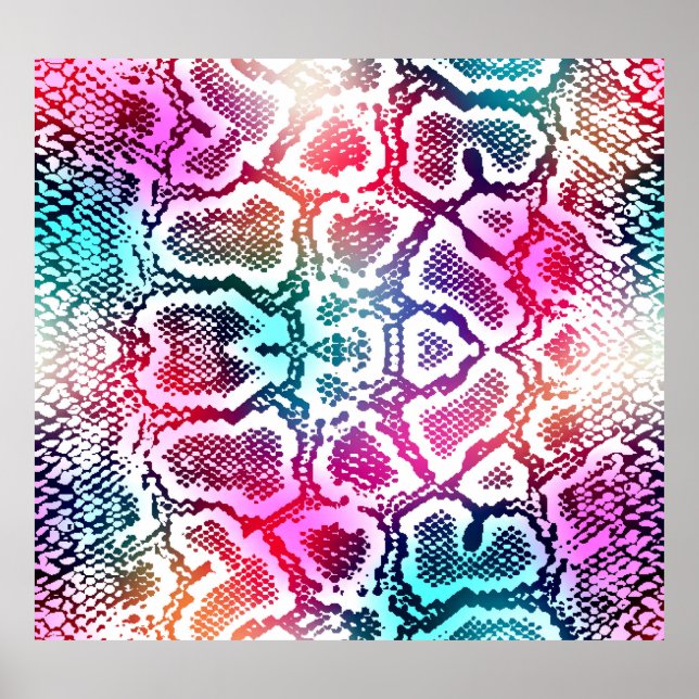 Colorful Snake Skin Texture Pattern. Poster (Front)