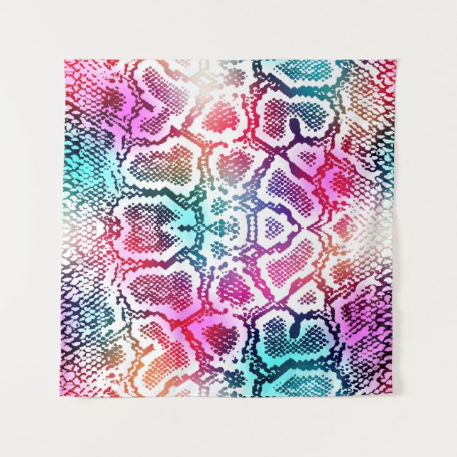 Colorful Snake Skin Texture Pattern. Tapestry (Front)