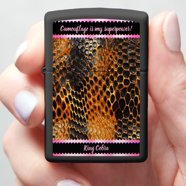 Colorful snake skins show nature's art zippo lighter (In Hand)