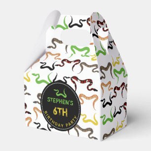Colorful Snakes Python Reptile Birthday Party Favor Boxes