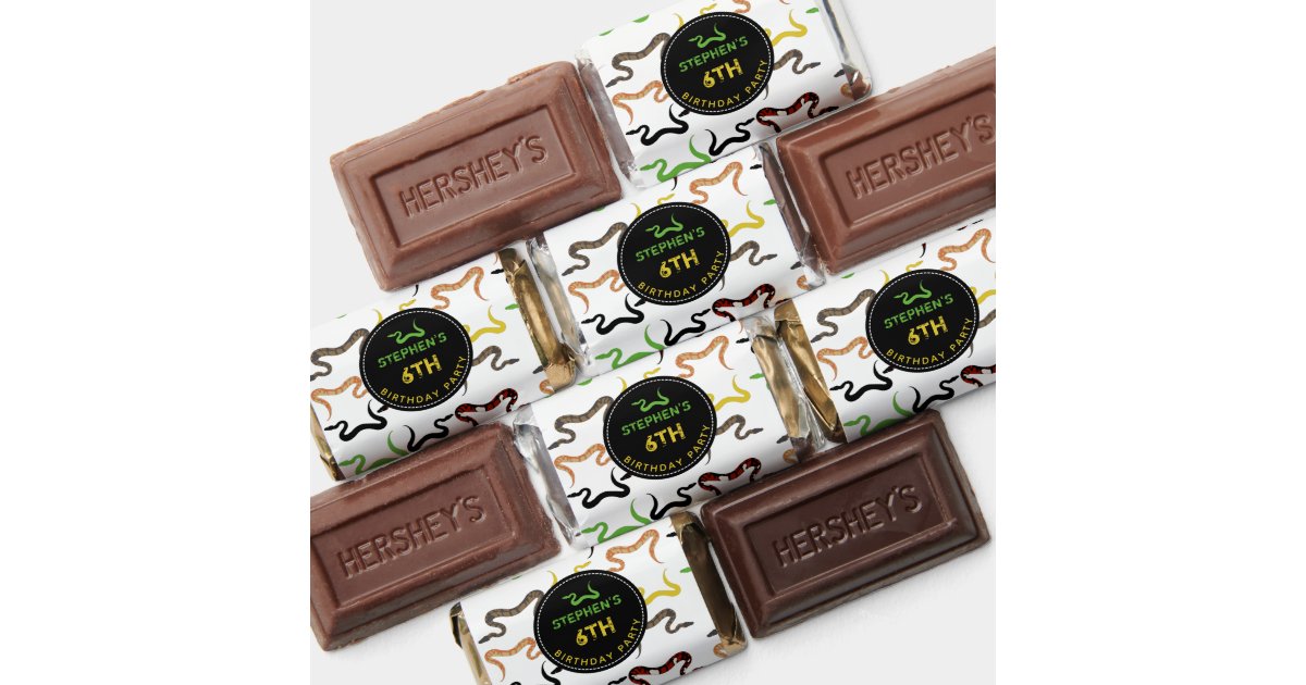 Hershey Python Colorful Snakes Python Reptile Birthday Party Hershey's Miniatures | Zazzle