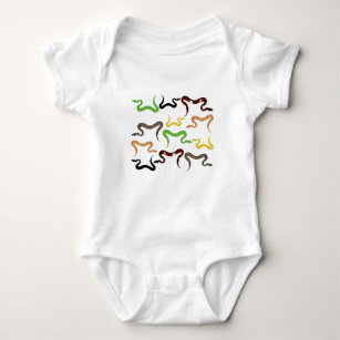 Colorful Snakes Python Reptile Pattern  Baby Bodysuit