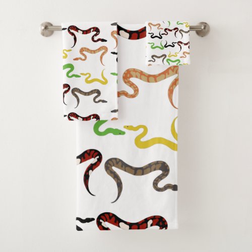 Colorful Snakes Python Reptile Pattern Bath Towel Set