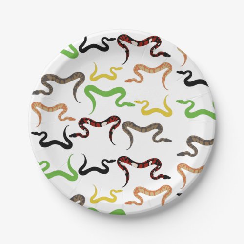 Colorful Snakes Python Reptile Pattern Paper Plates