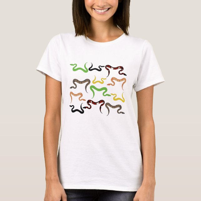 Colorful Snakes Python Reptile Pattern  T-Shirt (Front)