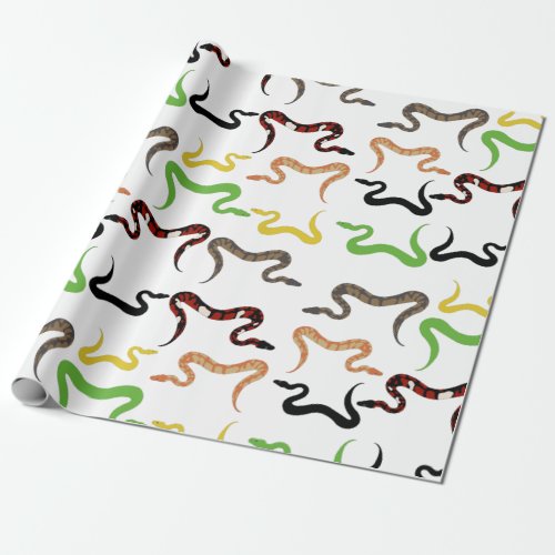 Colorful Snakes Python Reptile Pattern  Wrapping Paper