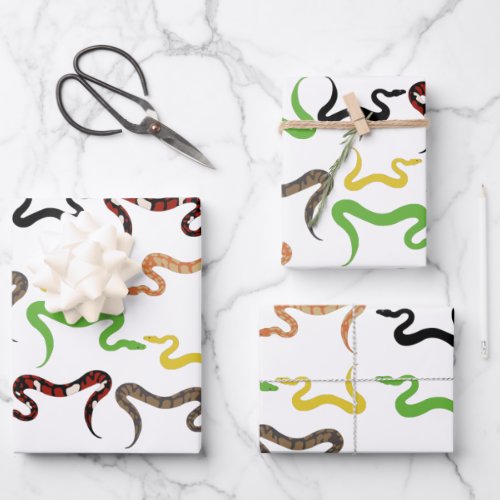Colorful Snakes Python Reptile Pattern  Wrapping Paper Sheets