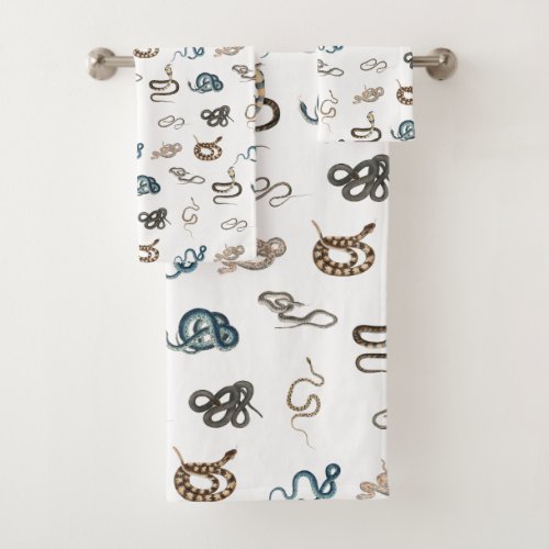 Colorful Snakes Reptile Animal Pattern Bath Towel Set
