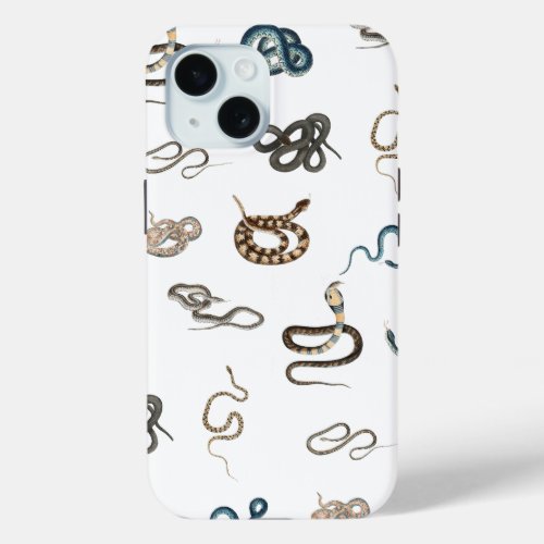 Colorful Snakes Reptile Animal Pattern iPhone 15 Case