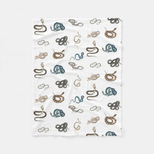 Colorful Snakes Reptile Animal Pattern Fleece Blanket