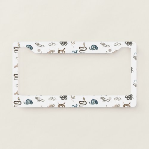 Colorful Snakes Reptile Animal Pattern License Plate Frame