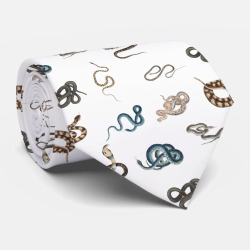 Colorful Snakes Reptile Animal Pattern Neck Tie