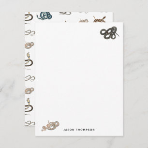 Colorful Snakes Reptile Animal Pattern Note Card