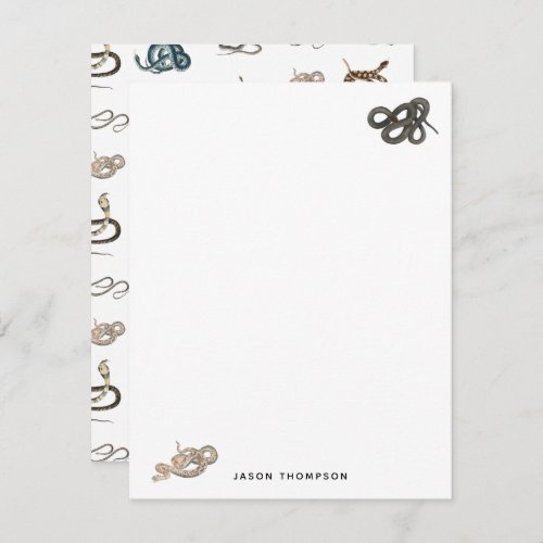 Colorful Snakes Reptile Animal Pattern Note Card