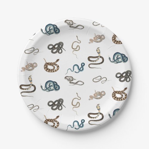 Colorful Snakes Reptile Animal Pattern Paper Plates