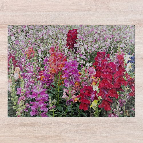 Colorful Snapdragon Garden Floral Cutting Board