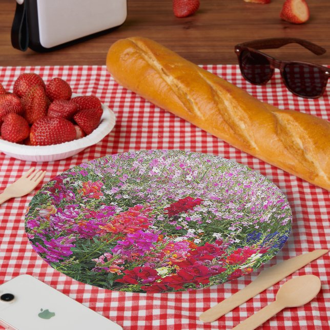Colorful Snapdragon Garden Floral Paper Plates (Picnic)