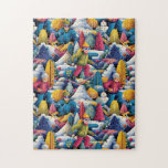 Colorful Snow Skiers Collage Jigsaw Puzzle