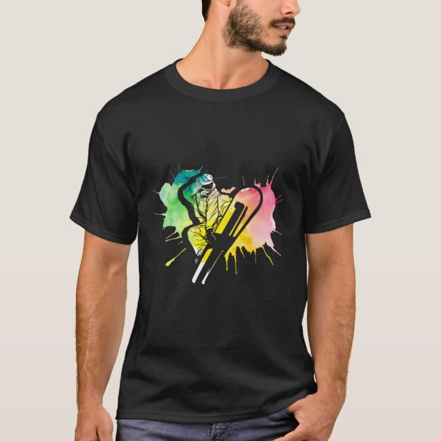 Colorful Snowboarder Extreme Winter Sports Snowboa T-Shirt (Front)