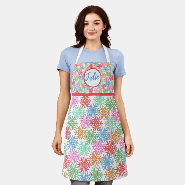Colorful Snowflake Apron (Worn)