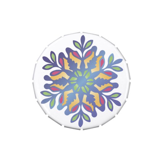 Colorful Snowflake Candy Tin (Top)