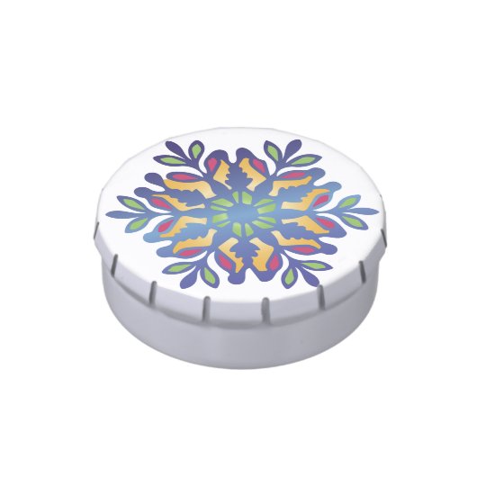 Colorful Snowflake Candy Tin (Side)