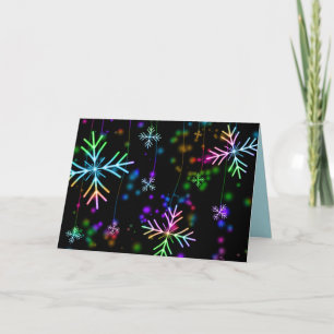 Colorful snowflake Christmas pattern greeting card