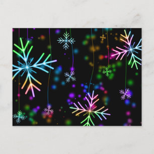 Colorful snowflake Christmas pattern postcard