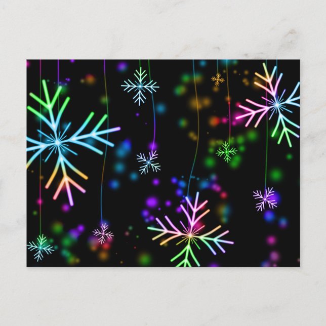 Colorful snowflake Christmas pattern postcard (Front)