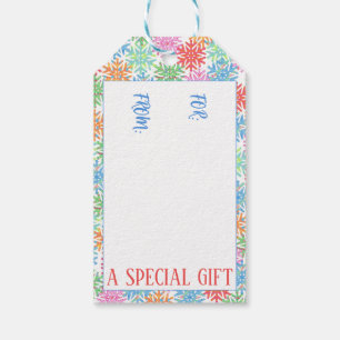 Colorful Snowflake Gift Tag