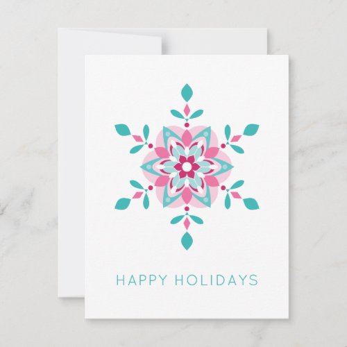 Colorful Snowflake Happy Holidays Custom Holiday Card