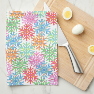Colorful Snowflake Kitchen Towel