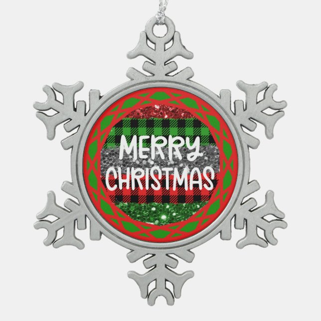 Colorful Snowflake Ornament - Photo Personalized! (Front)