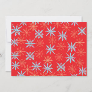 Colorful Snowflake Pattern Christmas Party Invitat Invitation