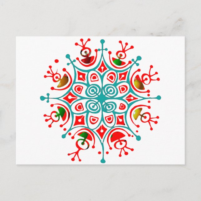 Colorful Snowflake Postcard (Front)