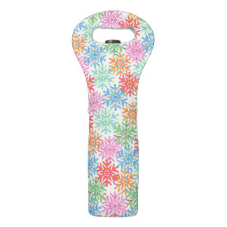 Colorful Snowflake Wine Tote