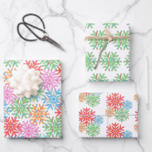 Colorful Snowflake Wrapping Paper