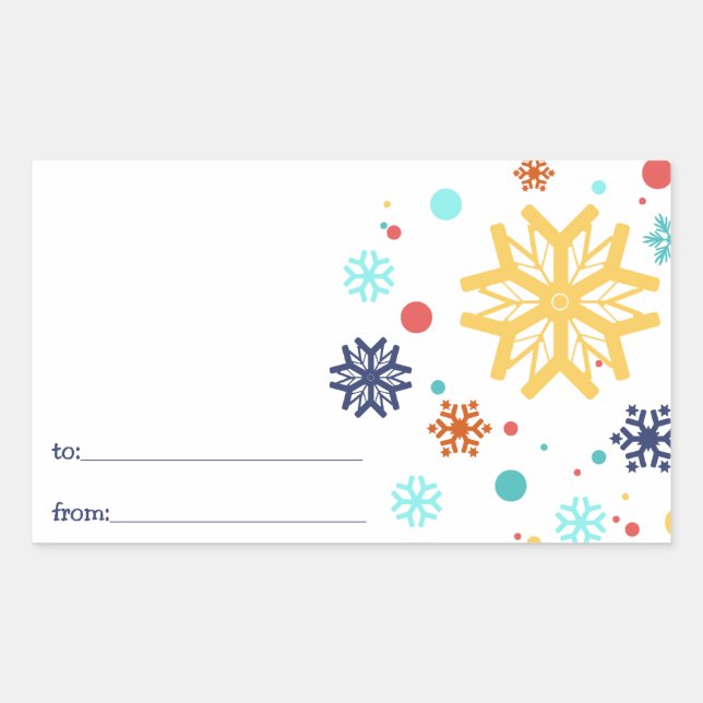 Colorful Snowflakes Christmas Sticker (Front)