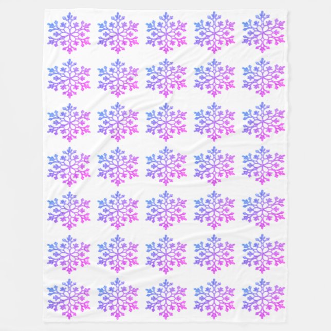 Colorful Snowflakes Fleece Blanket (Front)