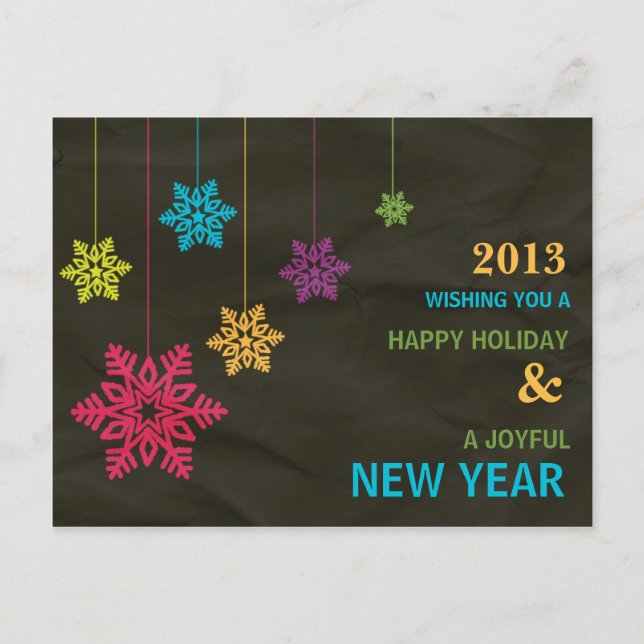 Colorful snowflakes-Holiday postcard (Front)