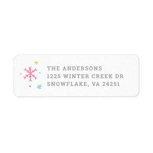 Colorful Snowflakes Holiday Return Address Label