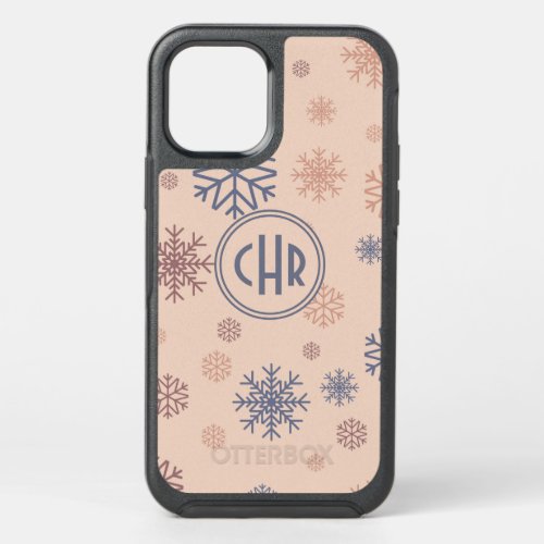 Colorful Snowflakes in Pink Background OtterBox Symmetry iPhone 12 Pro Case