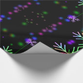 Colorful Snowflakes on Black Wrapping Paper (Corner)