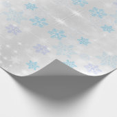 Colorful Snowflakes on White Wrapping Paper (Corner)