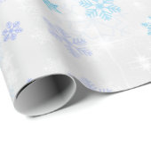 Colorful Snowflakes on White Wrapping Paper (Roll Corner)