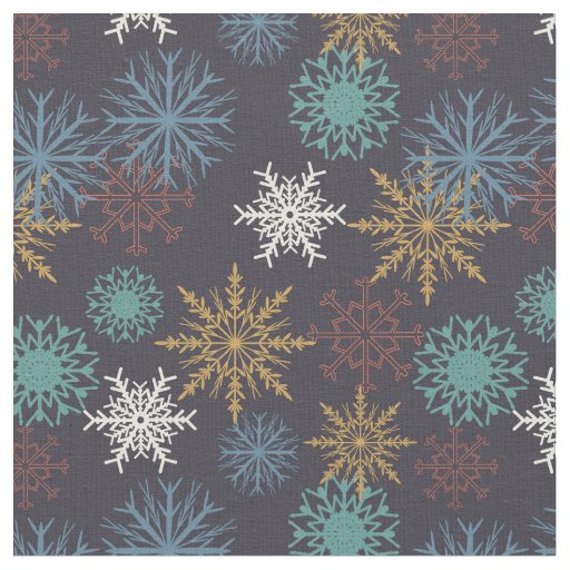 Colorful Snowflakes Pattern Fabric