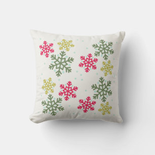  Colorful Snowflakes Winter Pillow