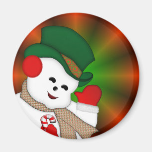 Colorful Snowman Christmas Magnets