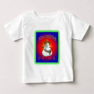 Colorful Snowman design western Howdy Baby T-Shirt